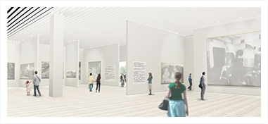 現代アートやアニメの展示ができる新館展示室（イメージ）