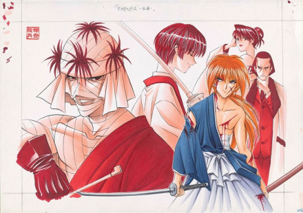 Amazon.co.jp: るろうに剣心展 B2 ポスター 剣闘図 緋村剣心